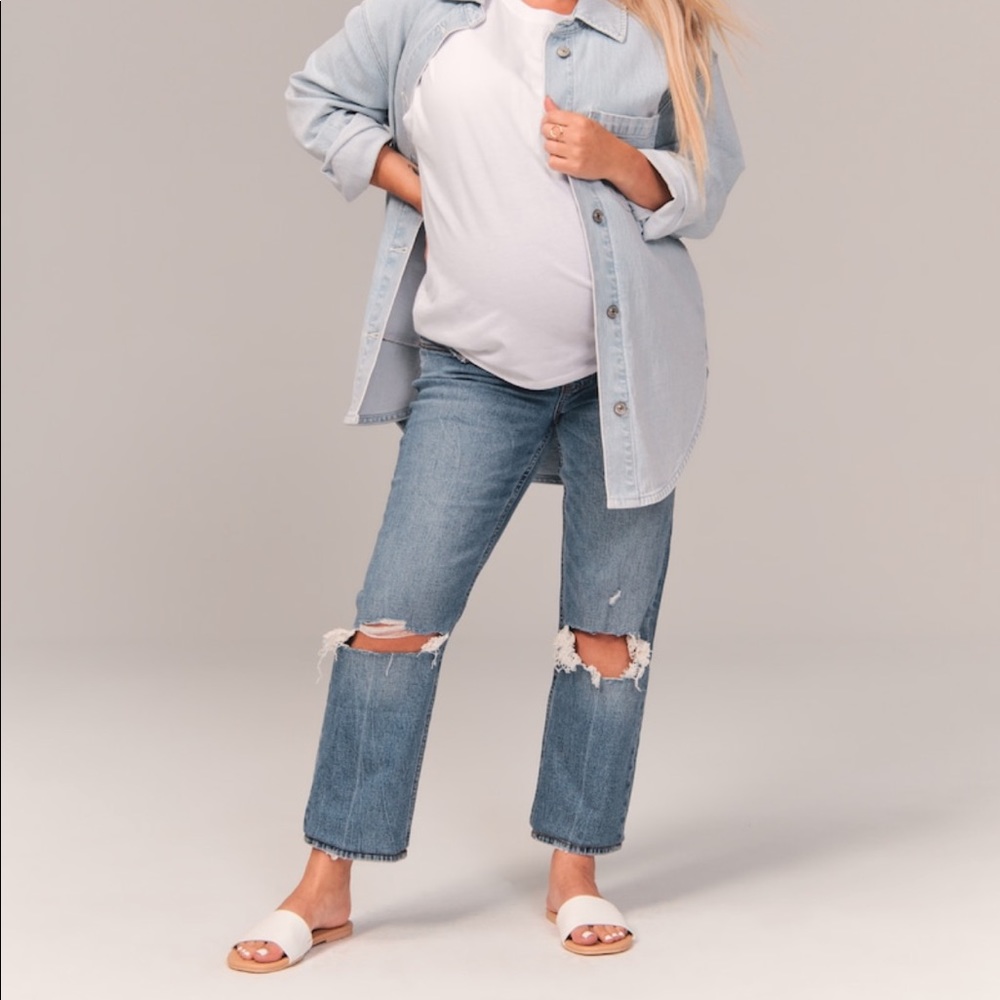 Abercrombie maternity ankle straight jeans